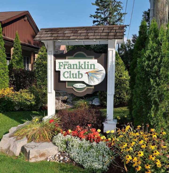 The Franklin Club welcome sign